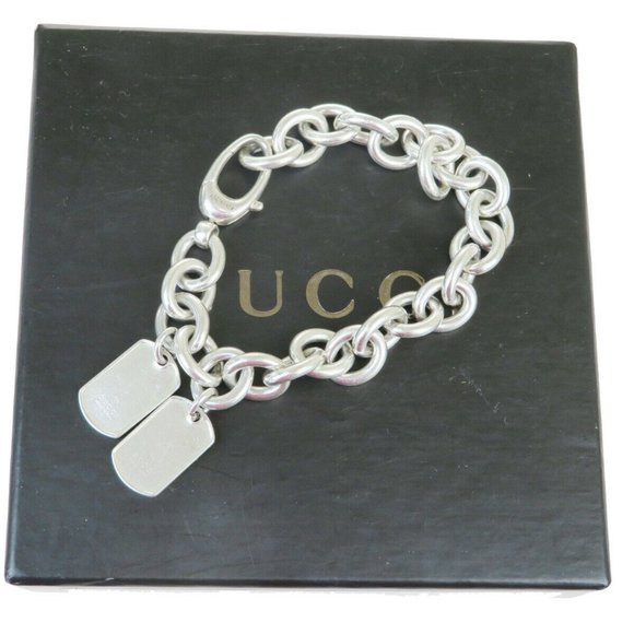 Gucci Jewelry - GUCCI Logos Chain Bracelet Bangle Silver 925 Italy